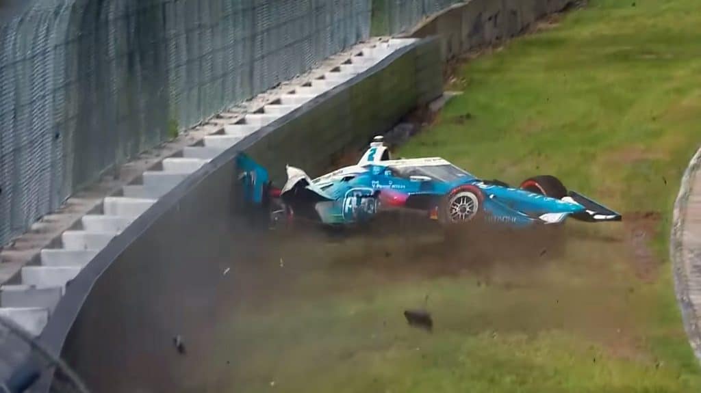 Josef Newgarden's zware crash op Road America