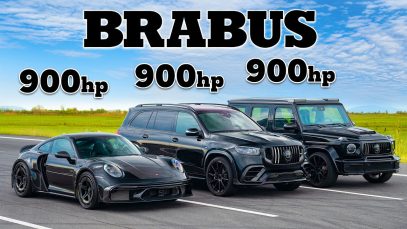 Drie Brabus-modellen in een dragrace