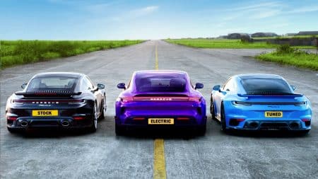 De snelste Porsches in een drag race