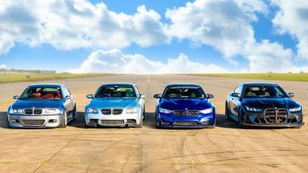 E46 M3, E92 M3 & F82 M4 CS nemen het op tegen G82 M4 CS